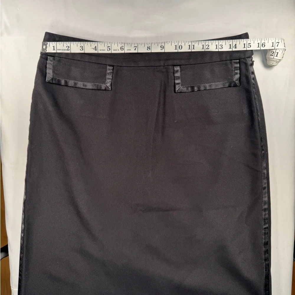Banana Republic Black Pencil Skirt with Satin Trim